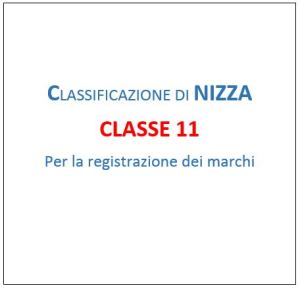 Classe 11 Classificazione di Nizza registrazione marchi apparecchi di illuminazione e di riscaldamento