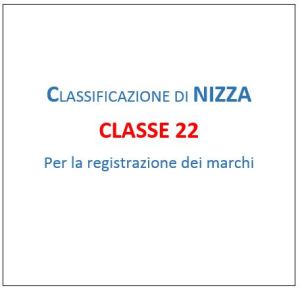 Classe 22 Classificazione di Nizza registrazione marchi materiali d'imbottitura